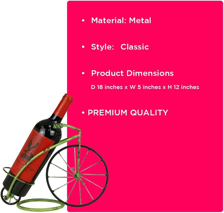 LIVEVIE Classic Vintage Bike Circus Style Wine Rack Holder Freestanding Wine Organizer Stand for Countertop or Tabletop, Perfect Home or Office D?cor