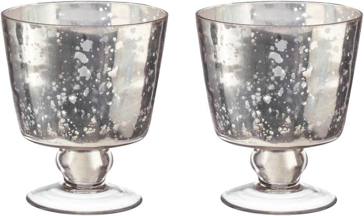 Champagne Collection Conical Bowl Shaped Handmade Glass Votive Candle Holders - Ideal for Weddings and Home D?cor (Set of 2)