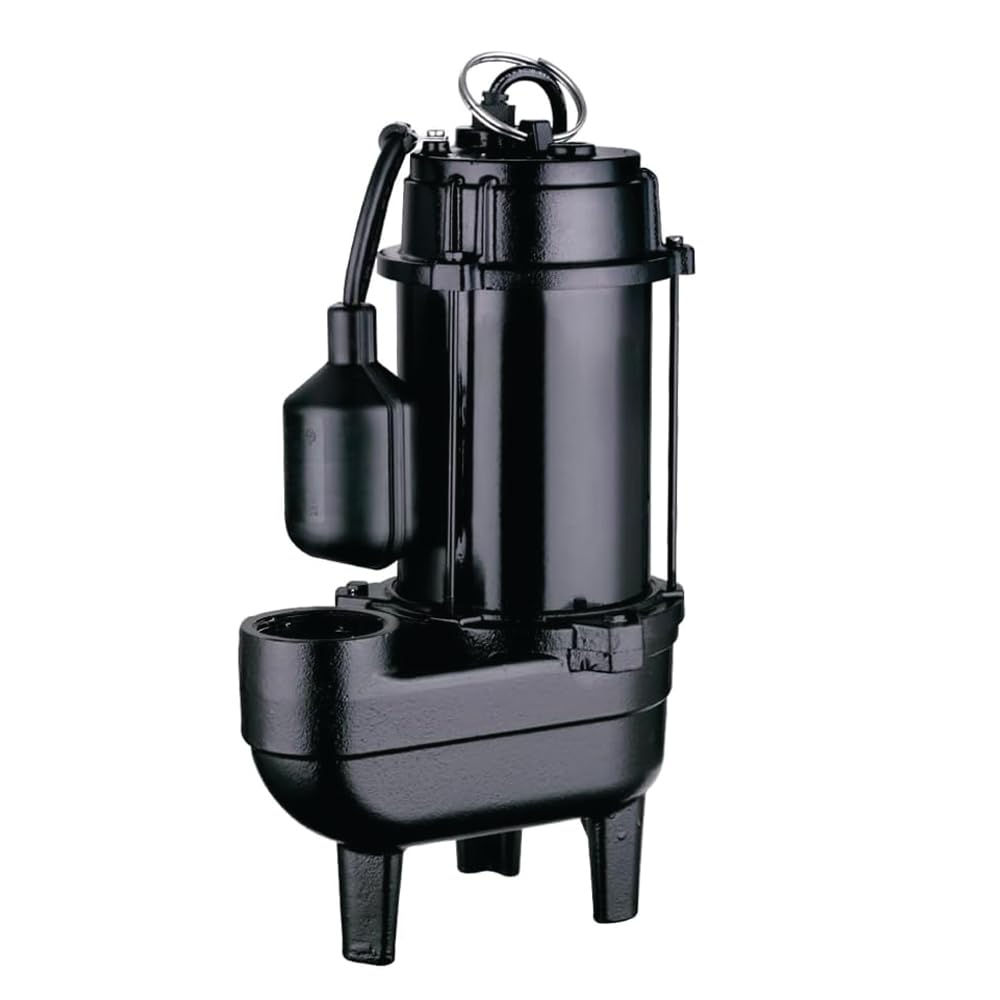 Leo Pump Efficient Sewage Pump, Durable Construction, Efficient Operation, 2inch NPT Discharge, Handles up to 2Inch Solids, Automatic Functionality, 1/2HP 120V/60HZ