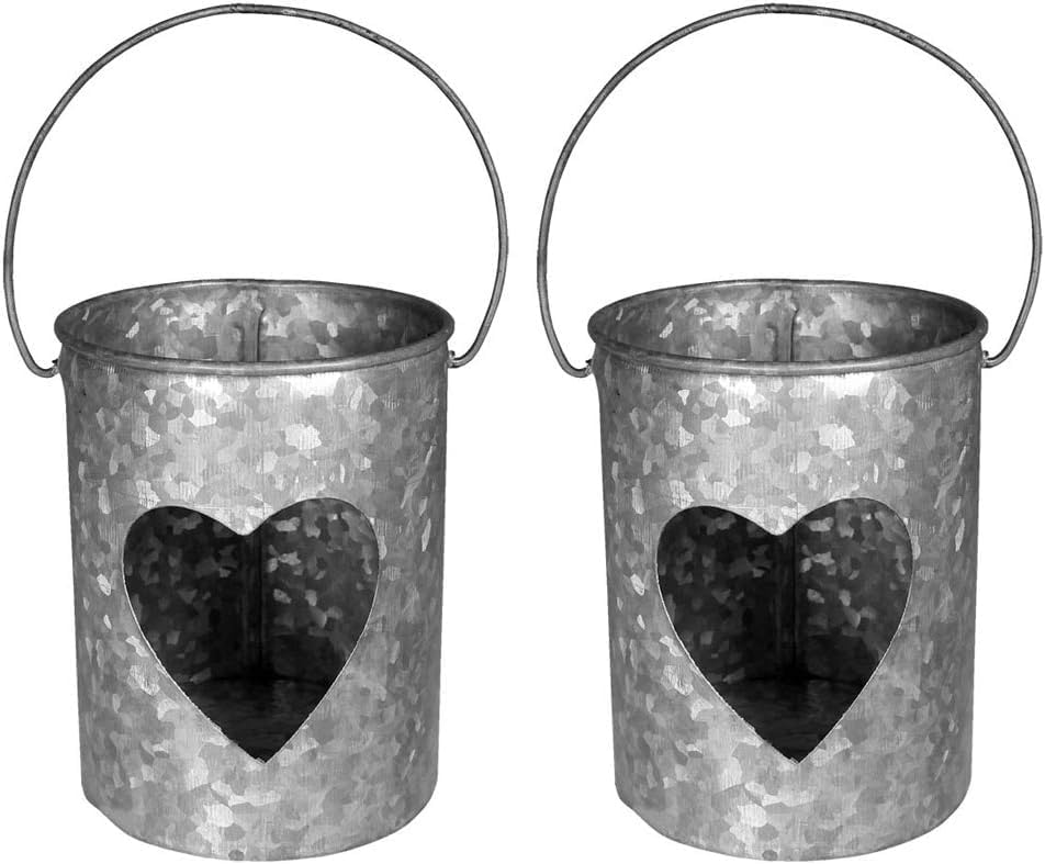 Heart Metal Votive Handmade Candle Holders-Decorations for Home, Table, Party Set of Two 4?X4?