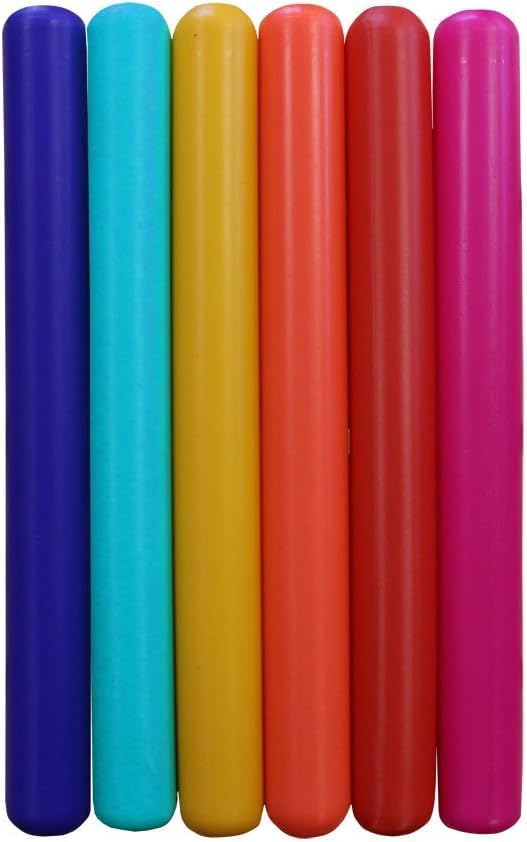 Premium Safety-Enhanced Junior Plastic Relay Baton Set (6-Piece) - Durable, Lightweight, and Vibrant Batons with Rolled Edges for Safe and Comfortable Handling