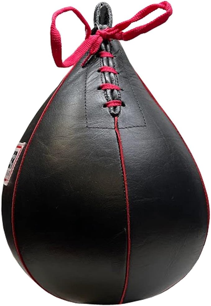 Genuine Leather Speed Bag for MMA, Muay Thai &amp; Boxing, Heavy-Duty Punching Ball for Training, Reflex &amp; Endurance, Reinforced Seams, Fast Rebound