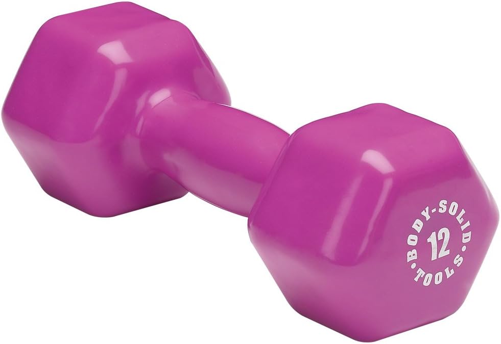 Body-Solid Tools Vinyl Studio Dumbbells 1lb to 15lb