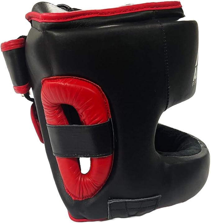 Ultimate All-Leather Face-Saver Headgear, Enhanced Comfort, Advanced Face Bar Protection, Secure Fit, and Shock-Absorbing Padding for MMA, Boxing, Kickboxing, and Martial Arts Training