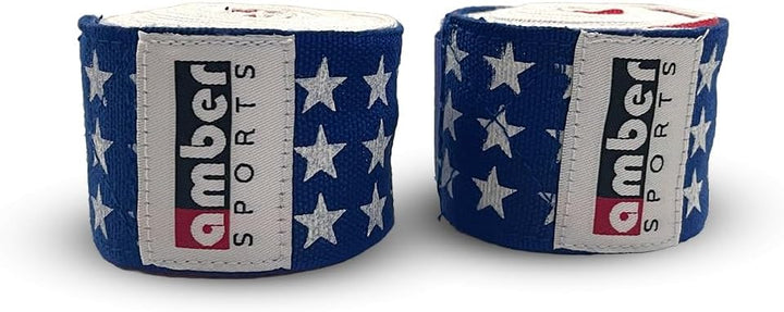 USA Flag Handwraps, 180 inch Breathable Polyester Boxing Wraps for MMA, Kickboxing, Muay Thai, Training, Wrist &amp; Knuckle Support, Machine Washable, Sold as a Pair