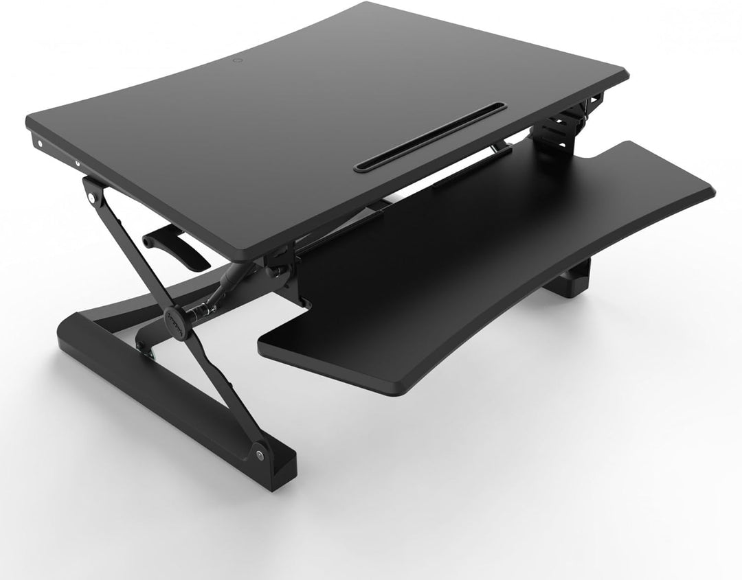 Adjustable Desk Stand, Sit to Stand Workstation, Ergonomic Height Adjustable Converter, Compact &amp; Sturdy for Home &amp; Office, 35x22 Inches, Black