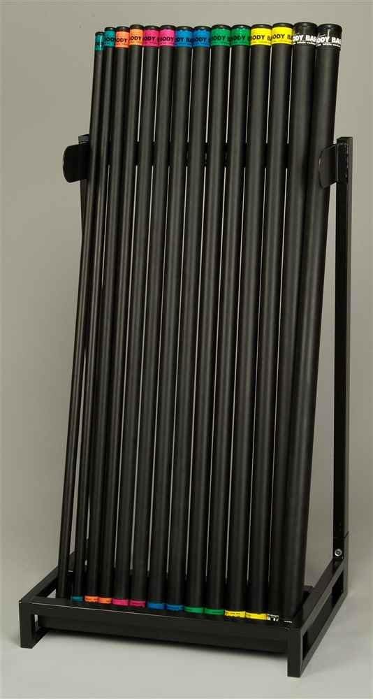 BSN SPORTS Workout Bar Storage Rack - Heavy-Duty Steel, Holds up to 35 Bars