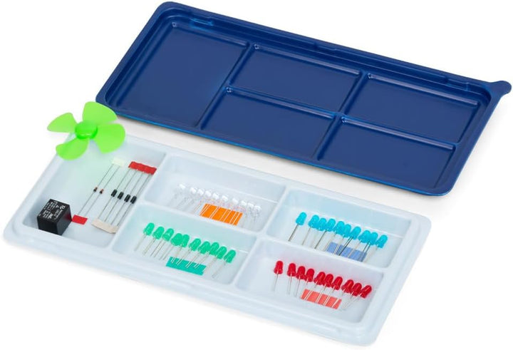 Mand Labs KIT-1 Standard Edition Version 4 STEM Electronics Kit with 57 Projects, 136 Components, 2 Guide Books, 60 Videos, and Flash Drive for DIY Learning in Electronics and Robotics