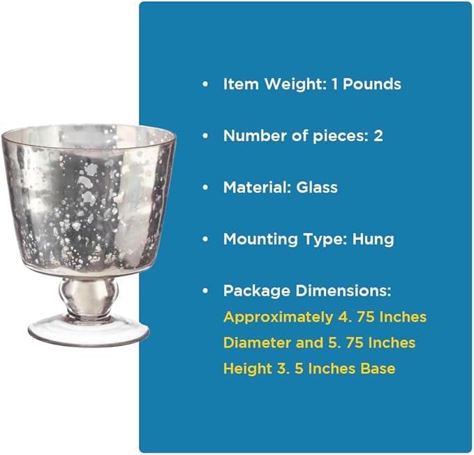 Champagne Collection Conical Bowl Shaped Handmade Glass Votive Candle Holders - Ideal for Weddings and Home D?cor (Set of 2)