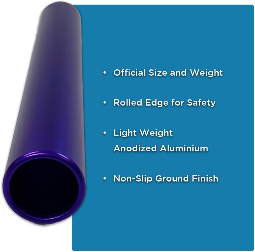 Aluminum Relay Baton Get The Winning Edge with Our Official Size, Lightweight, and Safe, Purple Pack of 2