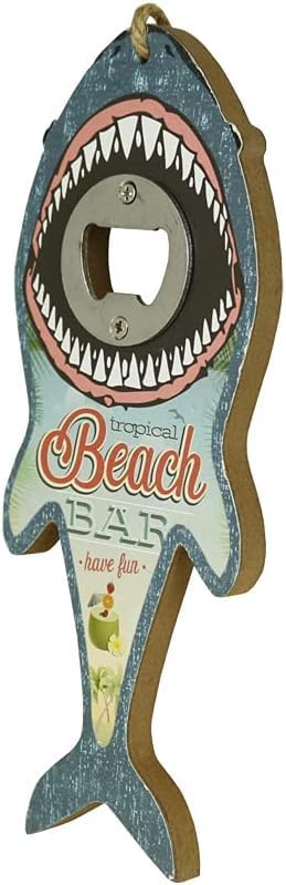 Shark Bottle Opener for Beer, Soda, and Pop Tops - Wall Mount Bartender Kitchen Barware