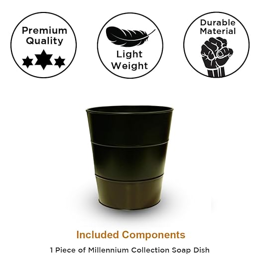 LIVEVIE Millennium Collection Modern Trash Can Wastebasket - Elegant Antique Copper Finish, Perfect for Recycling, Bathroom, Kitchen, Home Office, Dorm, Kids Room (Set of 2)