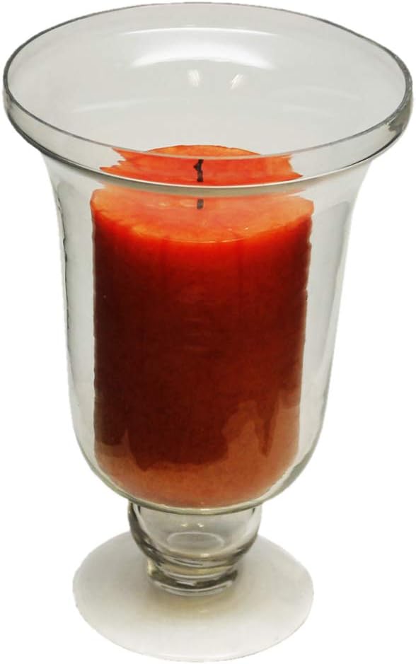 Krystle Hurricane Candle Holders - Elegant Centerpieces for Dining &amp; Living Room, Accent D?cor (Set of 2), White, Medium