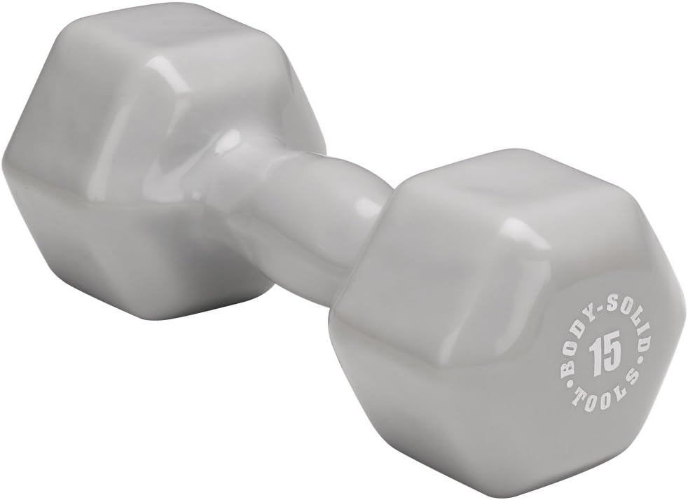 Body-Solid Tools Vinyl Studio Dumbbells 1lb to 15lb