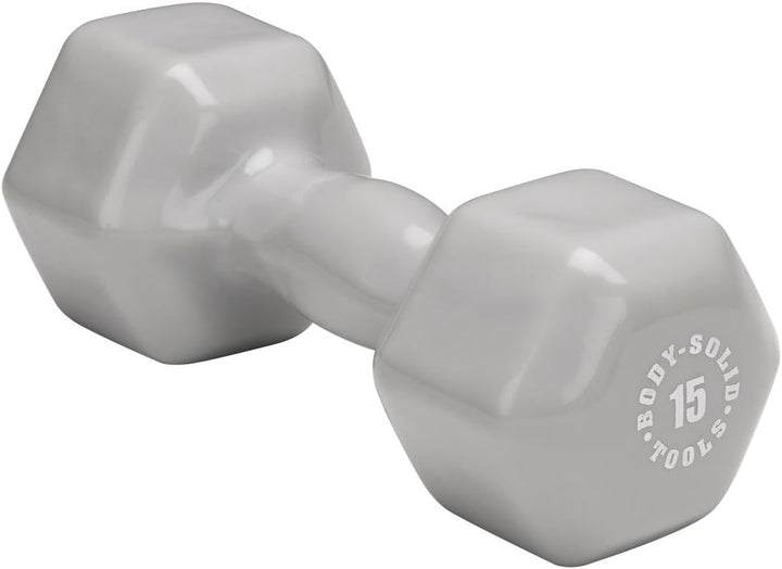 Body-Solid Tools Vinyl Studio Dumbbells 1lb to 15lb