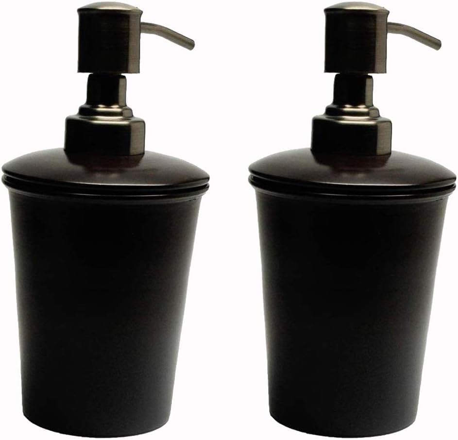 Millennium Collection Refillable Liquid Soap &amp; Lotion Dispenser Set - Elegant Antique Copper Finish, Versatile for Bathroom Vanity, Kitchen Sink, Office, and Home Decor (Set of 2)