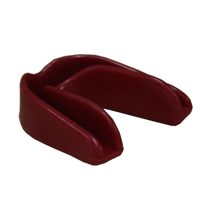 Red custom fit sports mouthguard with a hygienic carrying cas