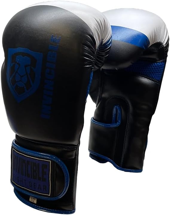 Invincible Fight Gear Standard Toughtek Hook and Loop Training Boxing Gloves - Ideal for Boxing, Kickboxing, Muay Thai, MMA for Men Women and Kids