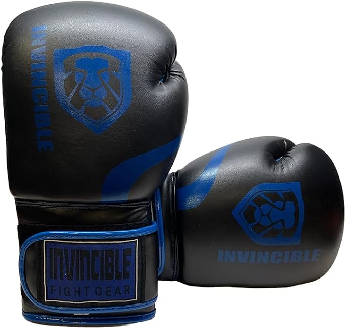 Invincible Fight Gear Standard Toughtek Hook and Loop Training Boxing Gloves - Ideal for Boxing, Kickboxing, Muay Thai, MMA for Men Women and Kids