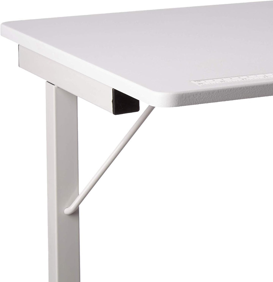 SewingRite SewStation 101 Portable Folding Sewing Table with Steel Legs, White - Perfect for Home, Office and Business