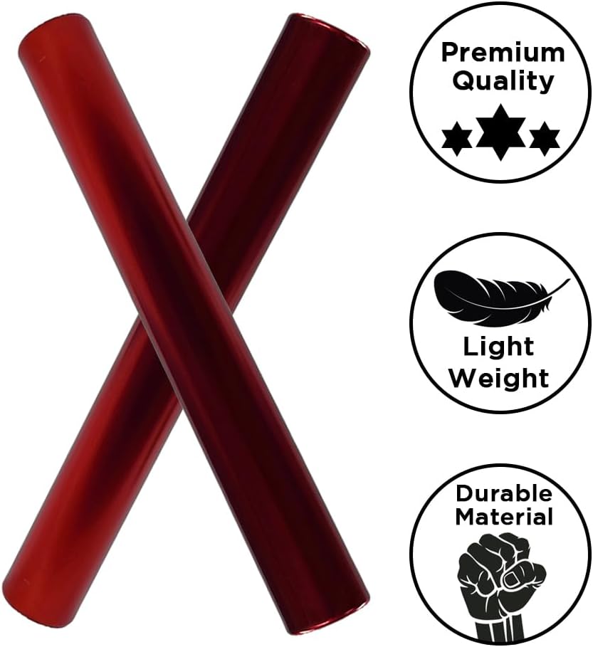 Aluminum Relay Baton Get The Winning Edge with Our Official Size, Lightweight, and Safe, Orange Pack of 2