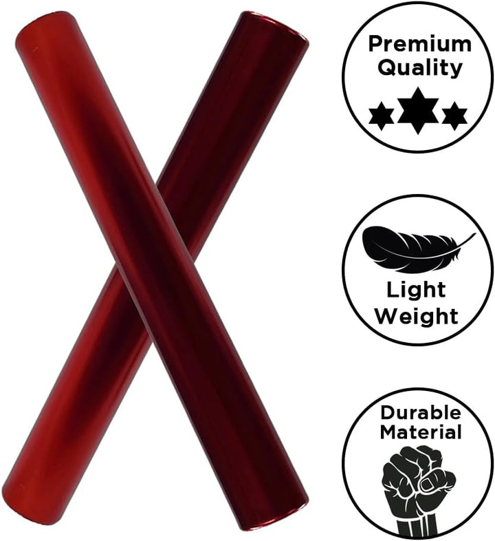Aluminum Relay Baton Get The Winning Edge with Our Official Size, Lightweight, and Safe, Orange Pack of 2