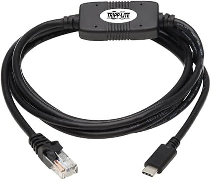 Tripp Lite USB-C to RJ45 Serial Rollover Cable (M/M), Connect to Cisco Modem/Router/Serial-Based Device, Windows/macOS/Linux Compatible, 250 Kbps, 6 Feet / 1.8 Meter, 3-Year Warranty (U209-006-RJ45XC)