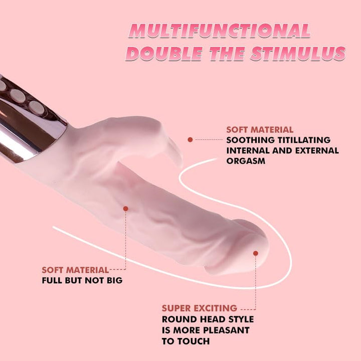 Premium Dual-Action Vibrator with Clitoral Stimulator, Realistic Texture, Multi-Speed, Rechargeable, Body-Safe Silicone