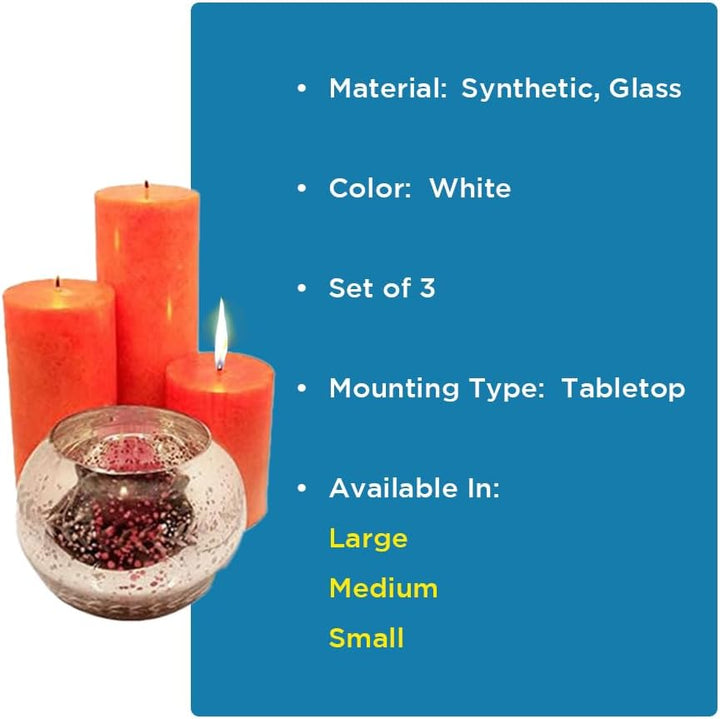 Champagne Collection Etched Glass Diamond Shaped Votive, Handmade Glass Votive Candle Holders for Weddings and Home Decor (Set of 3), Medium