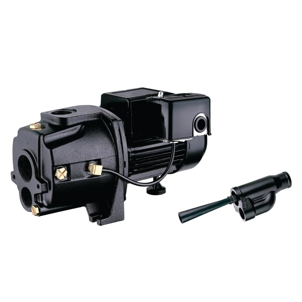 LIVEVIE Leo Pump Convertible Well Pump - Cast Iron, Dual Voltage Motor, Shallow &amp; Deep Well, Includes Ejector, 1-1/4inch NPT Suction, 1inch NPT Discharge, 30-50 PSI Switch, 1HP 115V/230V/60HZ, UDPM100-1