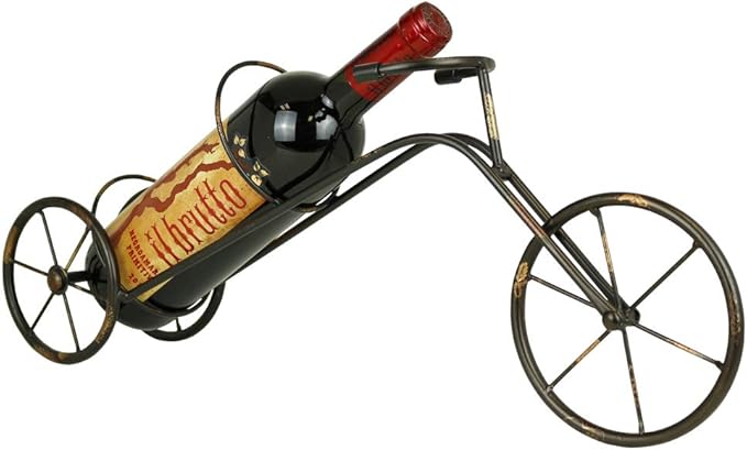 LIVEVIE Classic Vintage Bike Trike Style Wine Rack Freestanding One-Bottle Holder, Bike-Shaped Wine Organizer for Countertop and Tabletop, Perfect for Home or Office Decor