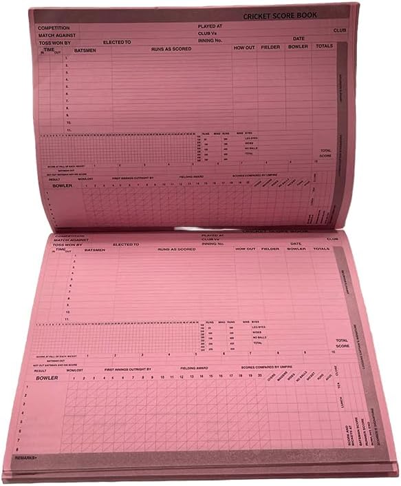 Amber Fight Gear Cricket Scorebook Logging 100 Innings for Comprehensive Game Records and Seasonal Progress Tracking