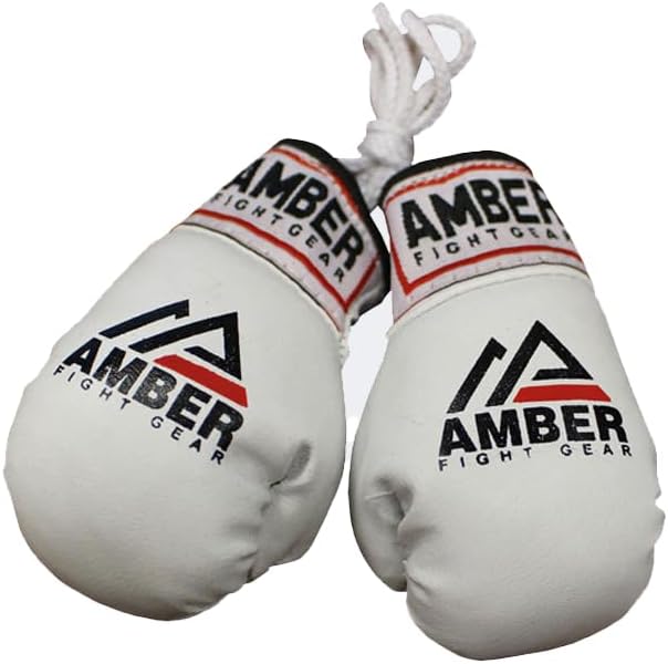 White mini boxing glove replicas for car decor and gifts