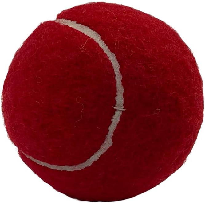 Amber Fight Gear Tennis-Ball Size Cricket Ball Durable Felt-Covered Red Ball with Solid Core for Long-Lasting Pressure-Resistant Play, Set of 3