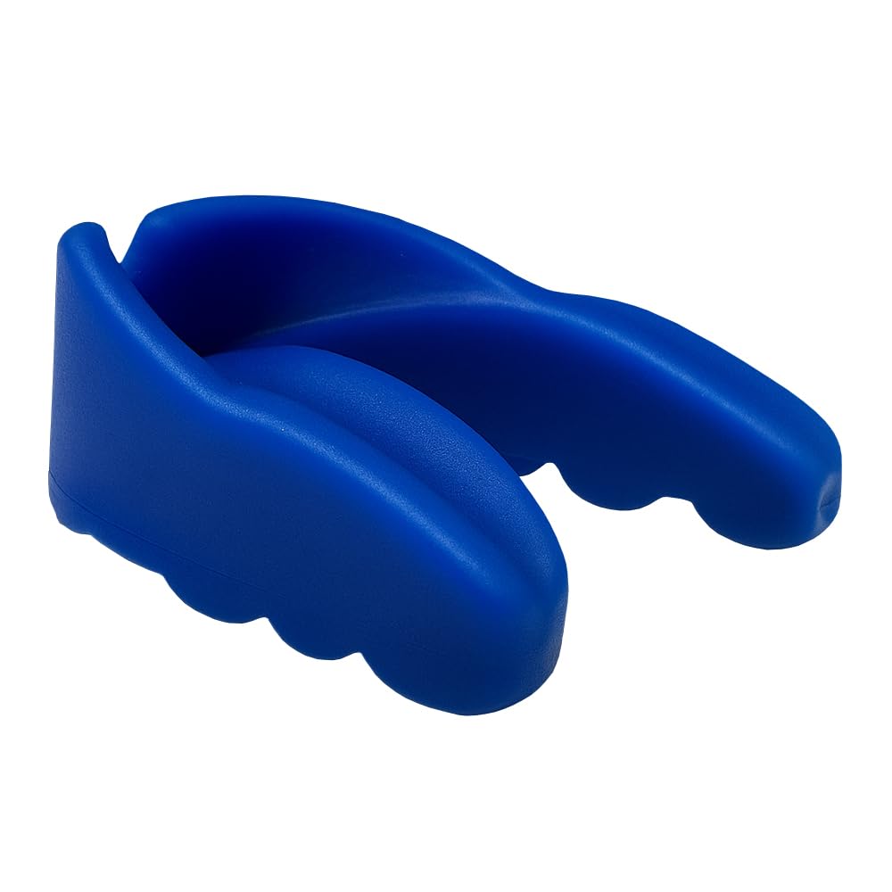 Adult Single Mouthpiece with Durable Ventilated Case - Customizable Fit, Boil and Wear Instructions, Solid Construction for Superior Protection, Blue, Pack of 10