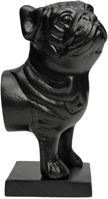 Pug Figure Decorative Bookends, Heavy Duty Metal Non-Skid Bookends with Antique Rough Finish, Perfect for Organizing Books, Movies, Magazines, and Video Games ? Set of 2