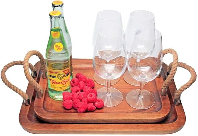 Twisted Rope Set Party Platter Tray Elevate Your Serving &amp; Decor with Style and Durability