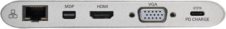 Tripp Lite USB 3.1 Gen 1 USB-C Docking Station w/ USB-A, HDMI, VGA, mDP, Gigabit Ethernet, Mem Card, 3.5mm &amp; USB-C PD Charging, USB C, USB Type C, USB Type-C (U442-DOCK1)