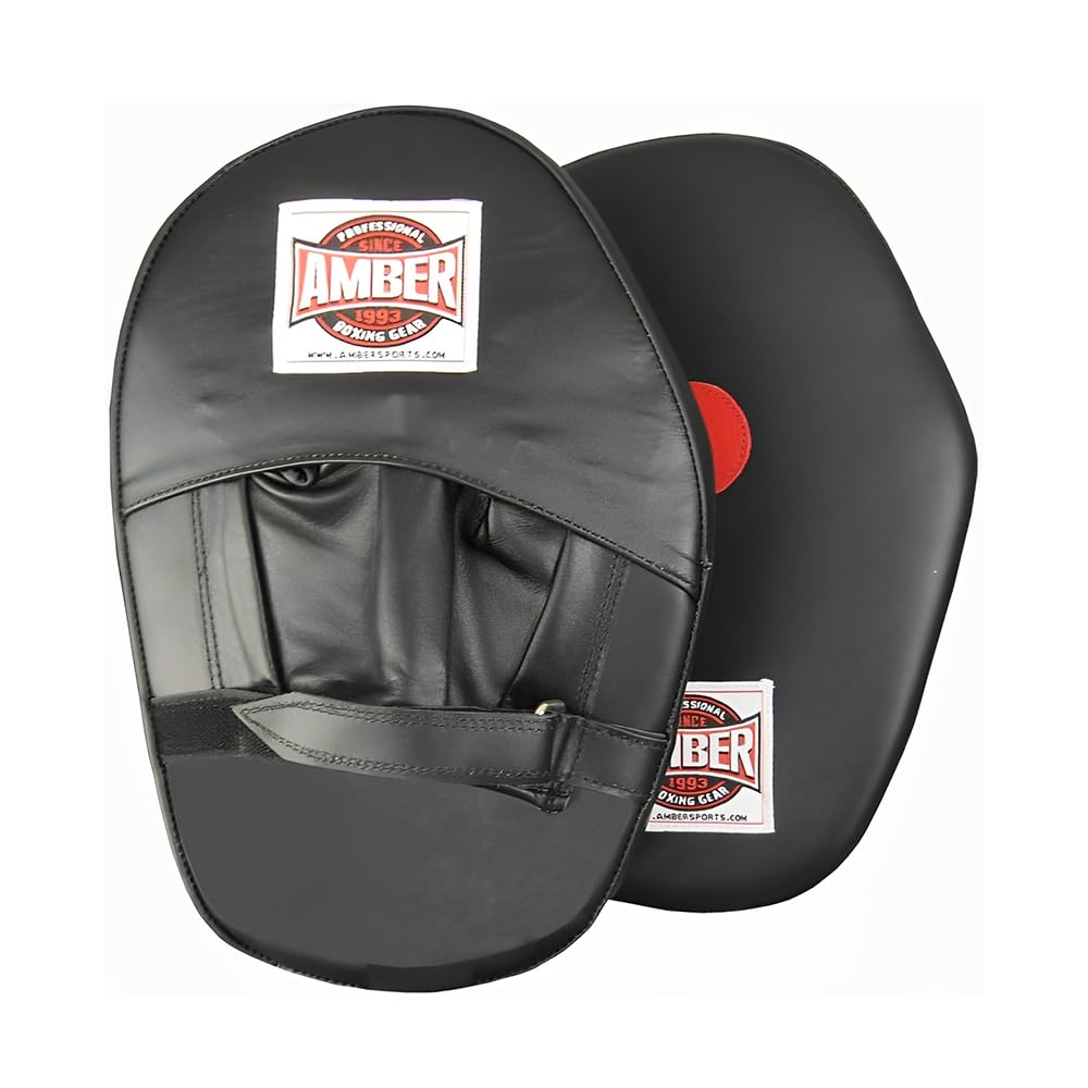Leather Focus Mitts, 100% Top Grain Leather, Shock Absorbing Foam, Full Hand Pocket, Durable Boxing Pads for MMA, Kickboxing, Muay Thai, &amp; Martial Arts