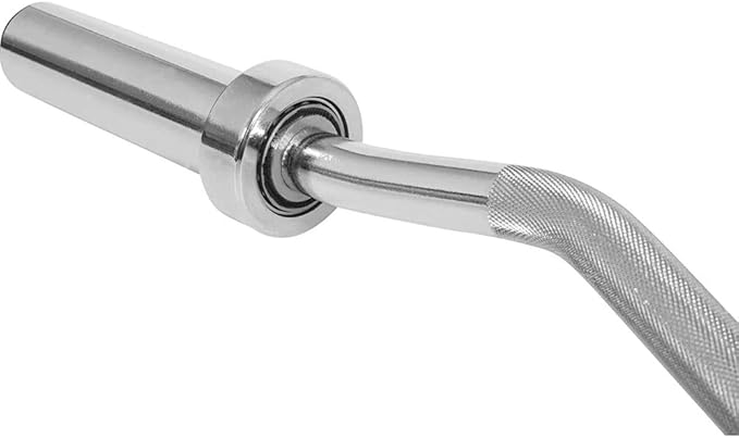 Olympic Super Curl Barbell 47 Inch - Heavy-Duty EZ Curl Bar with 200 lb Capacity for Weight Bench Training - Fits 2 Inch Weight Plates - Anti-Rust Coated - Multi-Use Gym Equipment