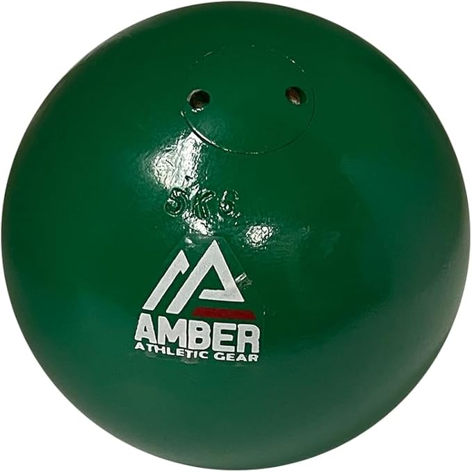 Amber Fight Gear Precision Performance 5kg/11.02lb Iron Shot Put Versatile Training and Competition Excellence with Sturdy Cast Iron Build and Durable Polyurethane Coating Green