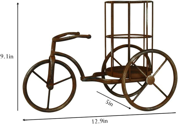 LIVEVIE Classic Vintage Bike Delivery Style Wine Rack Freestanding Single Bottle Holder Bike Shaped Wine Organizer Stand Elegant D?cor for Countertop, Tabletop, Home, Office