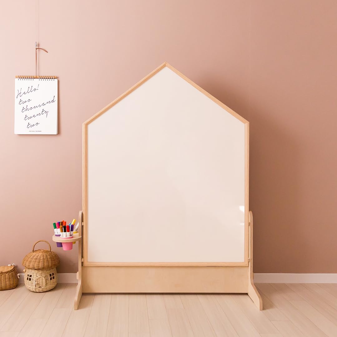 Comme Moi Double-Sided Drawing Board - Art Easel for Kids, Chalkboard &amp; Magnetic Whiteboard, Pizarras para Ni?os, (Natural Wood, Premium Birch), (Made in Korea), Ideal for Toddlers and Classroom Use