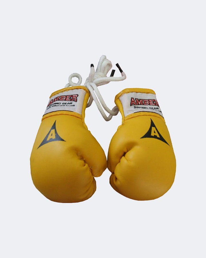 yellow mini boxing glove replicas for car decor and gifts

