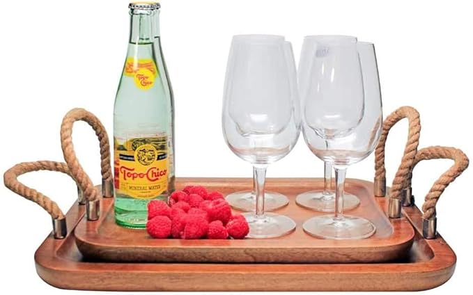 Twisted Rope Set Party Platter Tray Elevate Your Serving &amp; Decor with Style and Durability