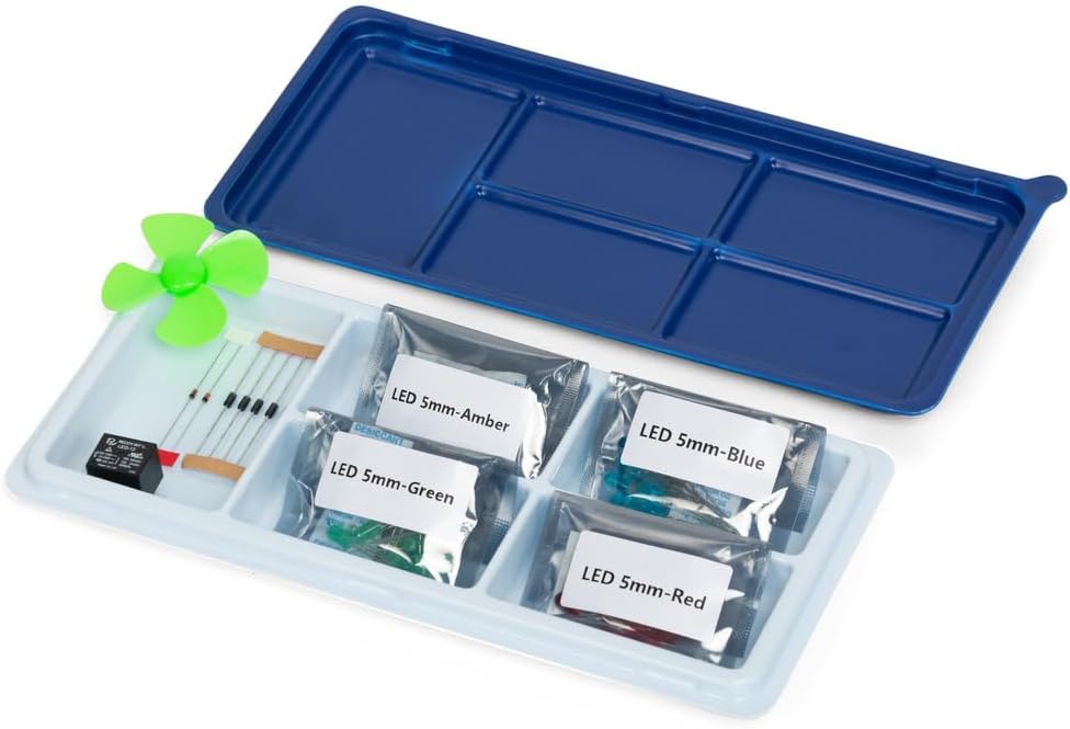 Mand Labs KIT-1 Standard Edition Version 4 STEM Electronics Kit with 57 Projects, 136 Components, 2 Guide Books, 60 Videos, and Flash Drive for DIY Learning in Electronics and Robotics