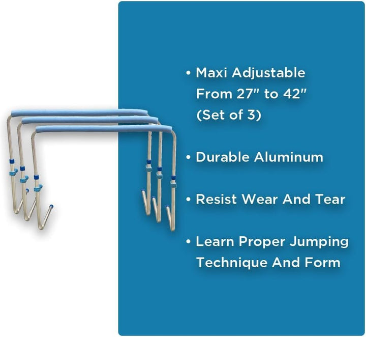 Amber Fight Gear Enhanced Training Agility Hurdles: Premium Self-Return Aluminum Set for Track, Field, Soccer, Football - Adjustable 27" to 42" - Versatile Performance Tools (Set of 3)