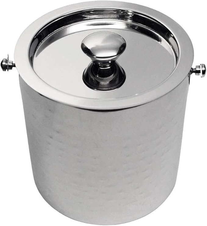 Madrid Collection Luxury Ice Bucket and Tong Set - Elegant Stainless Steel Design for Parties and Bar Use