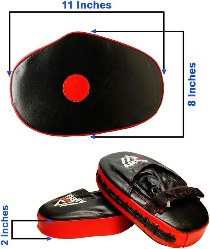 Genuine Leather Target Focus Punching Mitts for MMA, Kickboxing, Muay Thai &amp; Martial Arts Training | Shock-Absorbing, Lightweight, Durable with Adjustable Wrist Support &amp; Finger Cover