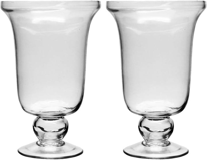Krystle Hurricane Candle Holders - Elegant Centerpieces for Dining &amp; Living Room, Accent D?cor (Set of 2), White, Small
